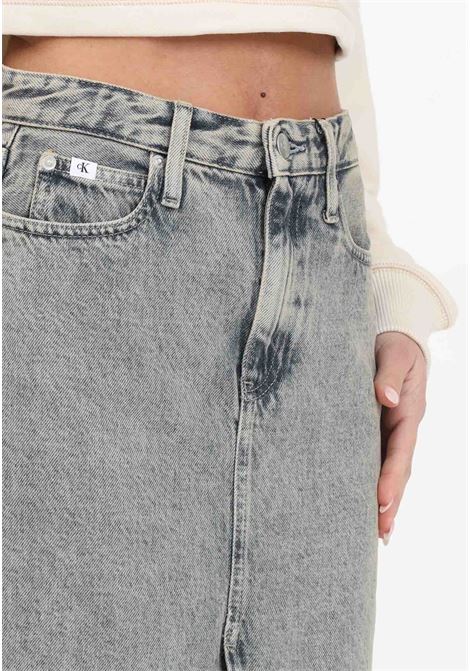 Long women's skirt with medium denim wash CALVIN KLEIN JEANS | J20J2228691A41A4